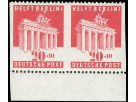 1948, Berlin-Hilfe, 20 Pfg., senkrecht ungezähnt als waagerechtes Unterrandpaar, postfrisch, tadellos&nbsp;