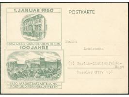 1950, Holthöfer-Ministerbeleg, Formblatt 100-jähriges Bestehen der OPD Berlin im Muster der Sonderkarte als Einladungs-Klappk