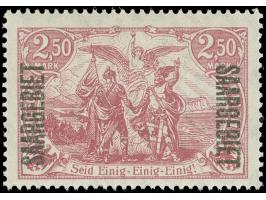 1920, Saargebiet auf Germania 2,50 M. rotlila, farbfrisch und gut gezähnt, postfrisch, tadellos, sign. Burger BPP