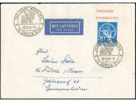 1949, Währungsgeschädigte 30 Pfg. mit Blockrand an drei Seiten und Sonderstempel “BERLIN N65 2.6.51 - 700 Jahre Wedding” auf 