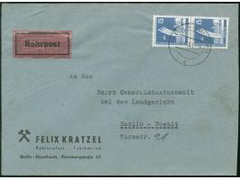1956, Stadtbilder 15 Pfg. im senkrechten Paar mit Stempel “BERLIN-HASELHORST 1 5.10.61” als portogerechte Mehrfachfrankatur a
