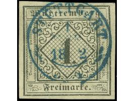 1851, 1 Kr. auf gelbweiß, allseits breitrandig mit blauem DKr. “STUTTGART”, in einwandfreier Erhaltung und bestens sign. Hein