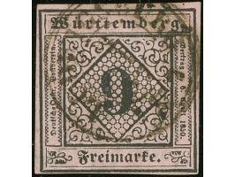1851, 9 Kr. auf hellilarosa, Type II, allseits vollrandig, farbfrisch mit schwarzem DKr., in einwandfreier Erhaltung und best