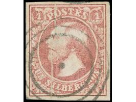 1852, 1 sgr. carmine rose with natural printing crease, good margins, neatly cancelled by target of Grevenmacher, vf, certifi