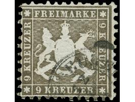 1863, 9 Kr. schwarzbraun, farbfrisch, gestempelt mit üblicher Zähnung, in einwandfreier Erhaltung, doppelt sign. Heinrich BPP