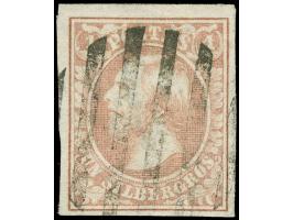 1852, 1 sgr., 2 copies in shades of light brownish red, good to large margins, neatly cancelled by circle of bars of Mersch r