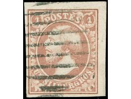 1852, 1 sgr., 2 copies in shades of light brownish red, good to large margins, neatly cancelled by circle of bars of Mersch r