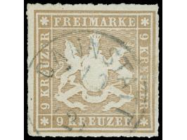 1865, 9 Kr. hellbraun, farbfrisch mit gutem Durchstich, mit klarem EKr. “CANNSTATT”, in einwandfreier Erhaltung, doppelt sign