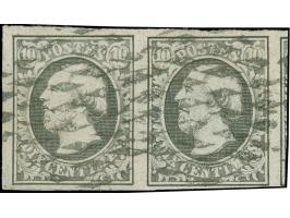 Ettelbrück, losanges on 1852, 10 c. gray black, horizontal pair, clear to mostly large margins, vf, opinion Böttger BPP
