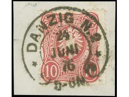 “DANZIG N.2 24.JUNO.76" (Spalink 7-1) sehr klar und zentrisch auf Ausgabe 10 Pfge karminrot auf Briefstück in tadelloser Erha