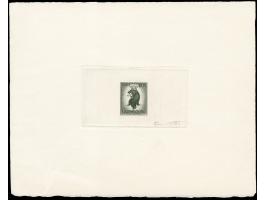 1945, lion 0,30 fr., epreuve d'artiste in black with engraver's signature