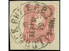“LÜ'BECK BHF. E.P.B. 25.SEPTR.79” (Spalink 22-3) sehr klar und kpl. auf Ausgabe 1875 10 Pfge bräunlichrosa auf Briefstück. Di