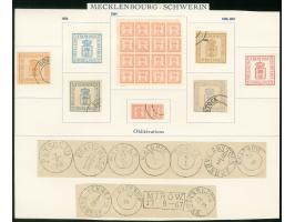 1928, 8 Fälschungen und Stempelimitationen auf beschnittener Seite aus einem der 475 von der Union philatelique de Genève her