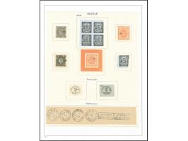 1928, 8 Fälschungen und Stempelimitationen auf beschnittenem Papierbogen aus einem der 475 von der Union philatelique de Genè