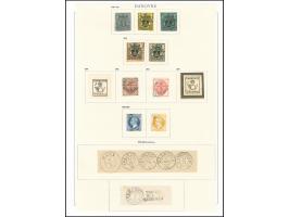 1928, 11 Fälschungen und Stempelimitationen auf beschnittenem Papierbogen aus einem der 475 von der Union philatelique de Gen
