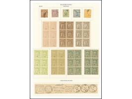 1928, 24 Fälschungen (Einheiten als 1 Stück gezählt - dabei zehn Sechserblöcke) und Stempelimitationen auf zwei beschnittenem