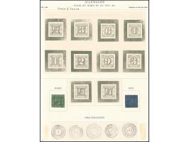 1928, 2 Fälschungen und dazu Stempelimitationen auf beschnittenem Papierbogen aus einem der 475 von der Union philatelique de