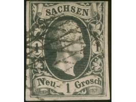 1 Ngr. a. mattgraurot, rückseitig mit teilweisem Abklatsch des ½ Ngr.-Wertes, oben leicht berührt, sauber entwertet durch Vol