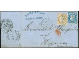 “MÜLHAUSEN i. ELS. BHF. 26.JAN.73” (Spalink 26-6) etwas undeutlich rückseitig als Transitstempel auf kpl. Faltbrief von “CLER