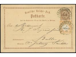 “STRASSBURG i. ELS 3.NOVBR.73” (Spalink 36-4) zweimal klar auf Ganzsachenkarte ½ Gr. mit tarifgerechter Zufrankatur großer Sc