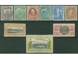 1905, Complete set of 9 values imperf proofs on thin paper with separation lines, fine and attractive.
