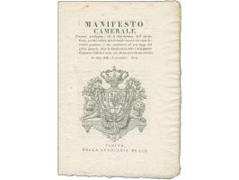 1818/19, Cavallini, official announcements for both issues with strikes of all original dies