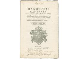 1818/19, Cavallini, official announcements for both issues with strikes of all original dies
