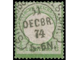 “STRASSBURG i. ELS. BHF. 31.DECBR.74” (Spalink 36-4) klar und zentrisch auf großer Schild ⅓ Gr. gelblichgrün. Die farbfrische