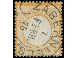 “ZABERN i. ELS. 7.FEBR.75” (Spalink 41) sehr klar und fast kpl. auf großer Schild ½ Gr. orange. Die farbfrische Marke ist seh