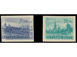 1941, Wiederaufbau 30 Kop. und 50 Kop., ungezähnt mit Doppeldruck, postfrisch, tadellos, unsigniert, Fotoattest Löbbering BPP