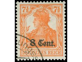 1916, Germania 7 ½ Pfg. dunkelrötlichorange, mit Zwischenraum-Abstand 1,2 mm, gestempelt, tadellos, sign. Hey BPP&nbsp;