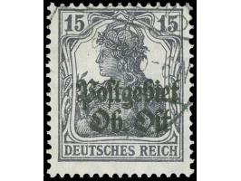 1916/18, Germania 15 Pfg. violettschwarz, gestempelt, tadellos, Fotobfund Wasels BPP (2015)