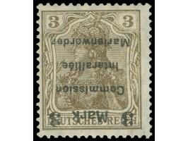 1920, Germania, 3 Mark auf 3 Pfg. dunkelorangebraun, kopfstehender Aufdruck in Type AIb von Aufdruckfeld 48 der 1. Auflage, s
