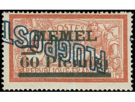 1922, Flugpost 60 Pf. auf 40 C. mittelkarminrot/türkisgrau, kopfstehender Aufdruck, sauber ungebraucht, tadellos, signiert u.
