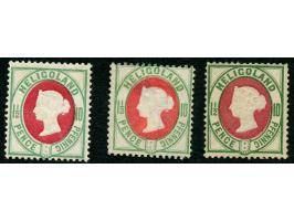 1875, 10 Pfg., drei versch. Auflagen ungebraucht, die sehr seltene Mi.14b ohne Gummi und etwas hell, aber nur wenige ungestem