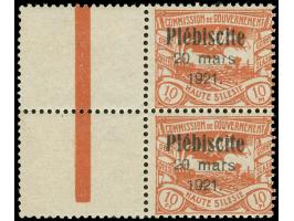 1921, Volksabstimmung 10 Pfg., senkrechtes Paar links mit Zwischensteg, postfrisch, tadellos, selten, unsigniert, Fotobefund 