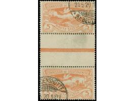 1920, Freimarke 5 M. rötlichorange, senkrechtes Zwischenstegpaar, sauber gestempelt “FRIEDENSHÜTTE x (KR. BEUTHEN) a 21.5.20”