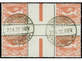 1920, Freimarke 10 Pfg orangerot, Herzstück, sauber gestempelt “BORSIGWERK * (OBERSCHL.) * 27.4.22”, unregelmäßig gezähnt son