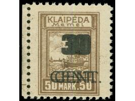 1923, Angliederung des Memellandes an Litauen 30 C. auf 50 M. dunkelockerbraun, doppelter, gleichstarker Aufdruck, postfrisch