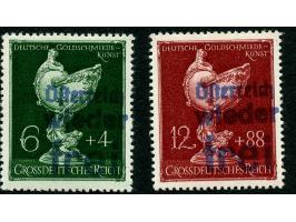 1945, Lokalausgabe Dorfstetten : Wiener Buchdruckaufdruck in blau auf Goldschmiedekunst, postfrisch, tadellos, sign. Sturzeis