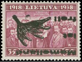 1939, 35 C. rosakarmin, kopftehender Aufdruck in Type I, sauber ungebraucht, tadellos, Auflage nur 40 Stück, Fotoattest Dr. P
