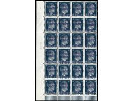 1945, Lokalausgabe Dorfstetten : Wiener Buchdruckaufdruck auf den Hitler-Freimarken zu 4 Pf. in violett, 24er Block vom Eckra