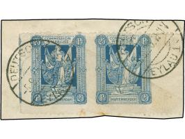 1920, I. Sarg-Ausgabe 25 Pfg. blau, waagerechtes Paar, senkrecht ungezähnt, sauber gestempelt “DEUTSCH-EYLAU -5.9.20” auf Bri