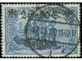 1920, Germania 2 Fr. 50 C. auf 2 Mark schwärzlichblau, mit Plattenfehler “Krone links beschädigt” (Feld 5, &nbsp;Teilauflage)