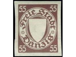 1937, Staatswappen im Oval, 55 Pfg., ungezähnter Probedruck mit fehlender Farbe zinnoberrot (Wappen), postfrisch, tadellos