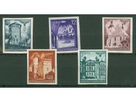 1941, Bauwerke 8 Gr. bis 1 Zl., je ungezähnt, postfrisch, tadellos, sign. Georg Bühler&nbsp;