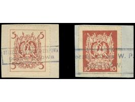 1914, Polish Legion: 5 H. and 10 H., used “STRZELECKA KOMENDA ETAPOWA / poczta polowa” or “Poczta Polowa W.P. / JEDRZEJÓW W.P