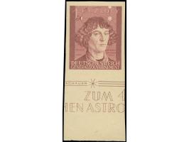 1943, 400. Todestag von Nikolaus Kopernikus, 1 + 1 Zl., ungezähnter Probedruck auf holhaltigem, gelblichem Andruckpapier, ohn