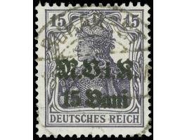 1917, Germania 15 Bani auf 15 Pfg. schwarzviolett, sauber gestempelt “BUKAREST”, tadellos, sign. Hey BPP&nbsp;