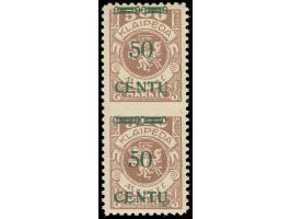 1923, Freimarke 50 C. auf 500 M. graulila, senkrechtes Paar, mittig ungezähnt, postfrisch, tadellos, sign. Dr. Petersen BPP&n